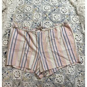 Loft Plus Multi-Color Striped Shorts Size 22 Draw-String Waist